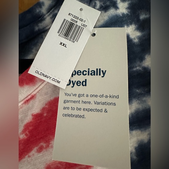 Old Navy loose Americana tie-dye easy tee, size XXL, NWT - Picture 7 of 8